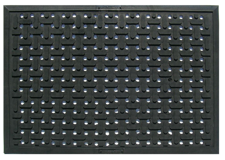 Crown Matting KS 0023BK Safe-Flow Plus 2'x3' Black Anti-Fatigue Wet/Oily Area Mat