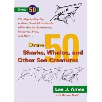 Paradise Clay DBD022 Draw 50 Sharks, Whales and Other Sea Creatures - Book