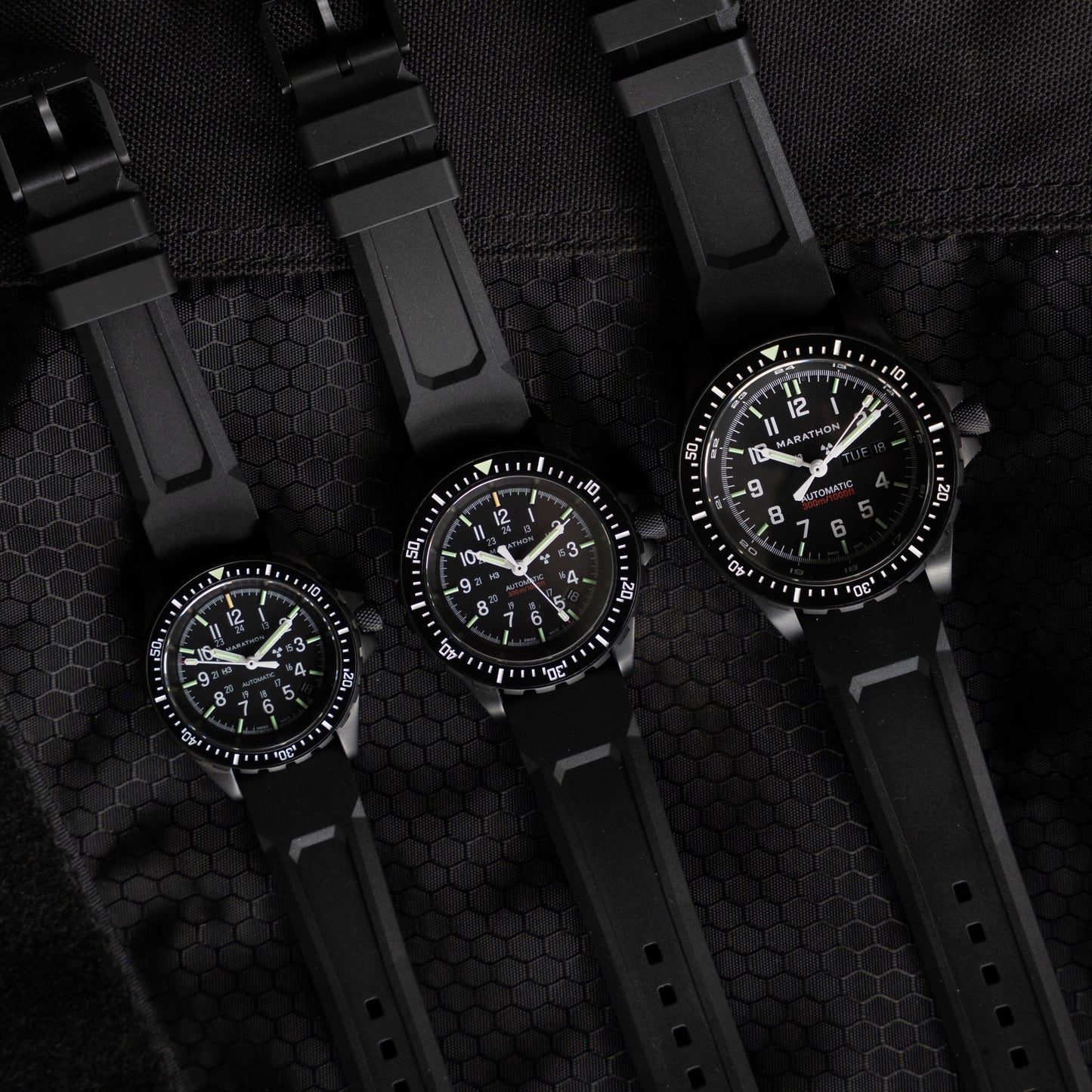 Marathon WW194021BK-0130 GSAR, 46mm, Jumbo Anthracite on Rubber Strap, SW220 Movement with Day/Date