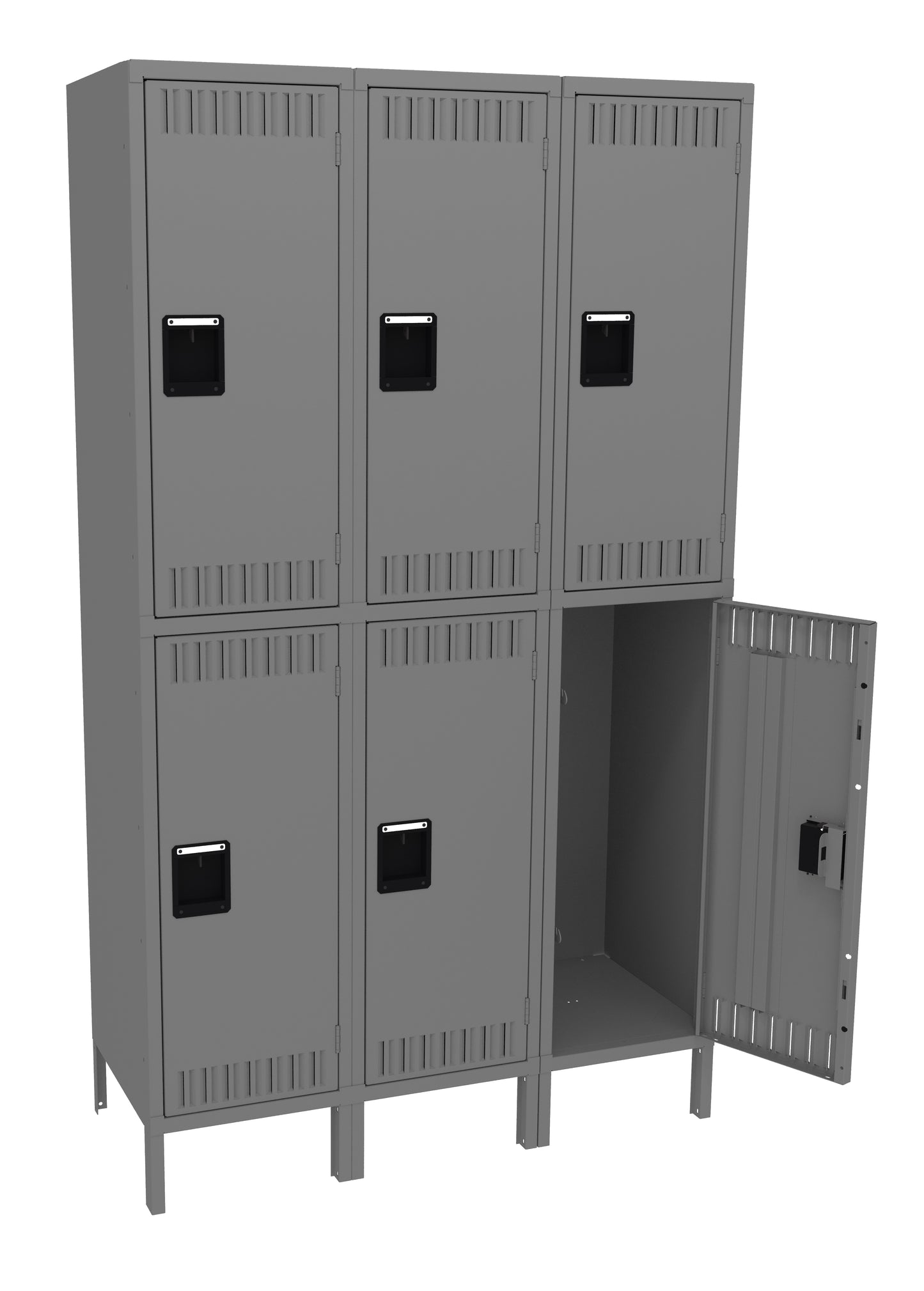 Tennsco DTS-151836-3 Double Tier Locker - Three Wide With Legs (Assembled)