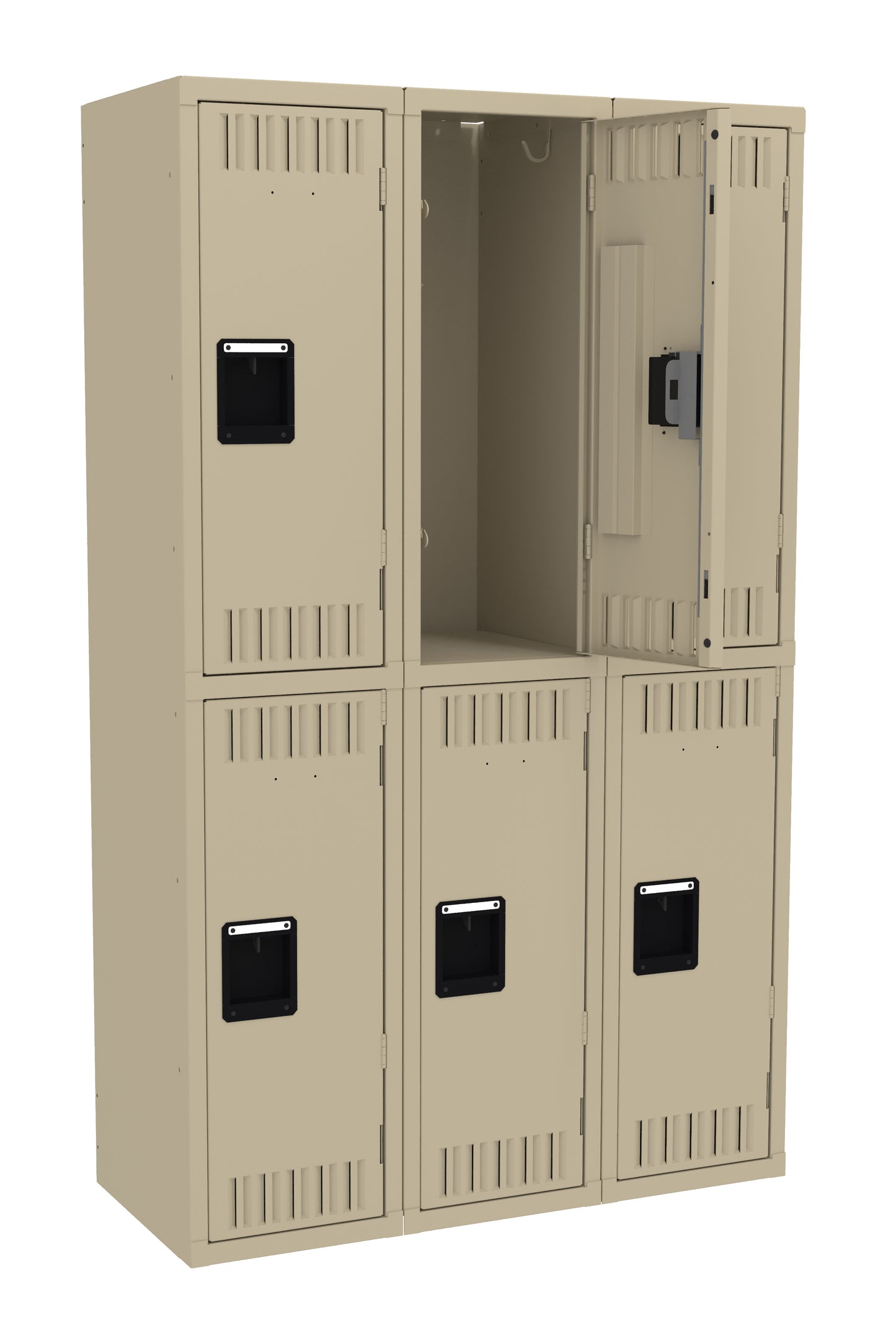 Tennsco DTK-121530-C Double Tier Locker - Three Wide, No Legs (Unassembled)