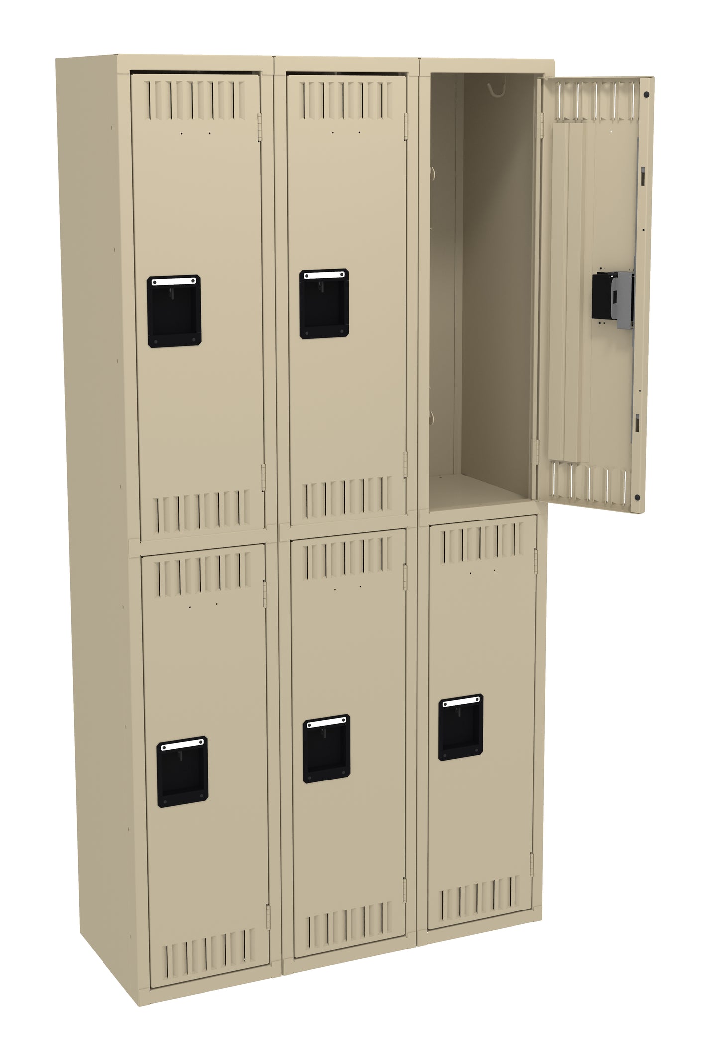 Tennsco DTK-121536-C Double Tier Locker - Three Wide, No Legs (Unassembled)