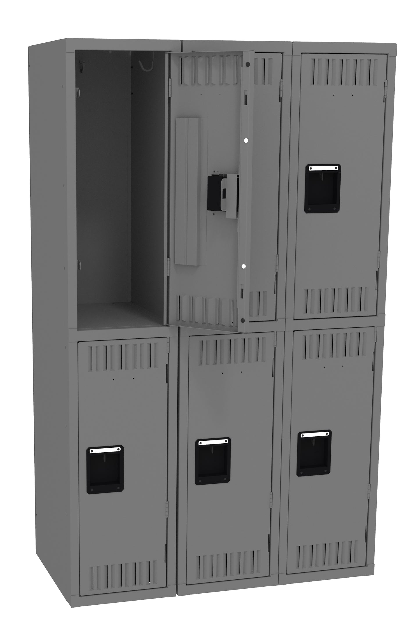 Tennsco DTK-121830-C Double Tier Locker - Three Wide, No Legs (Unassembled)