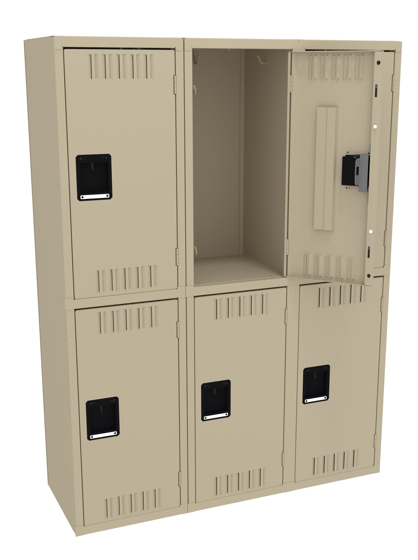 Tennsco DTS-151530-C Double Tier Locker - Three Wide, No Legs (Assembled)