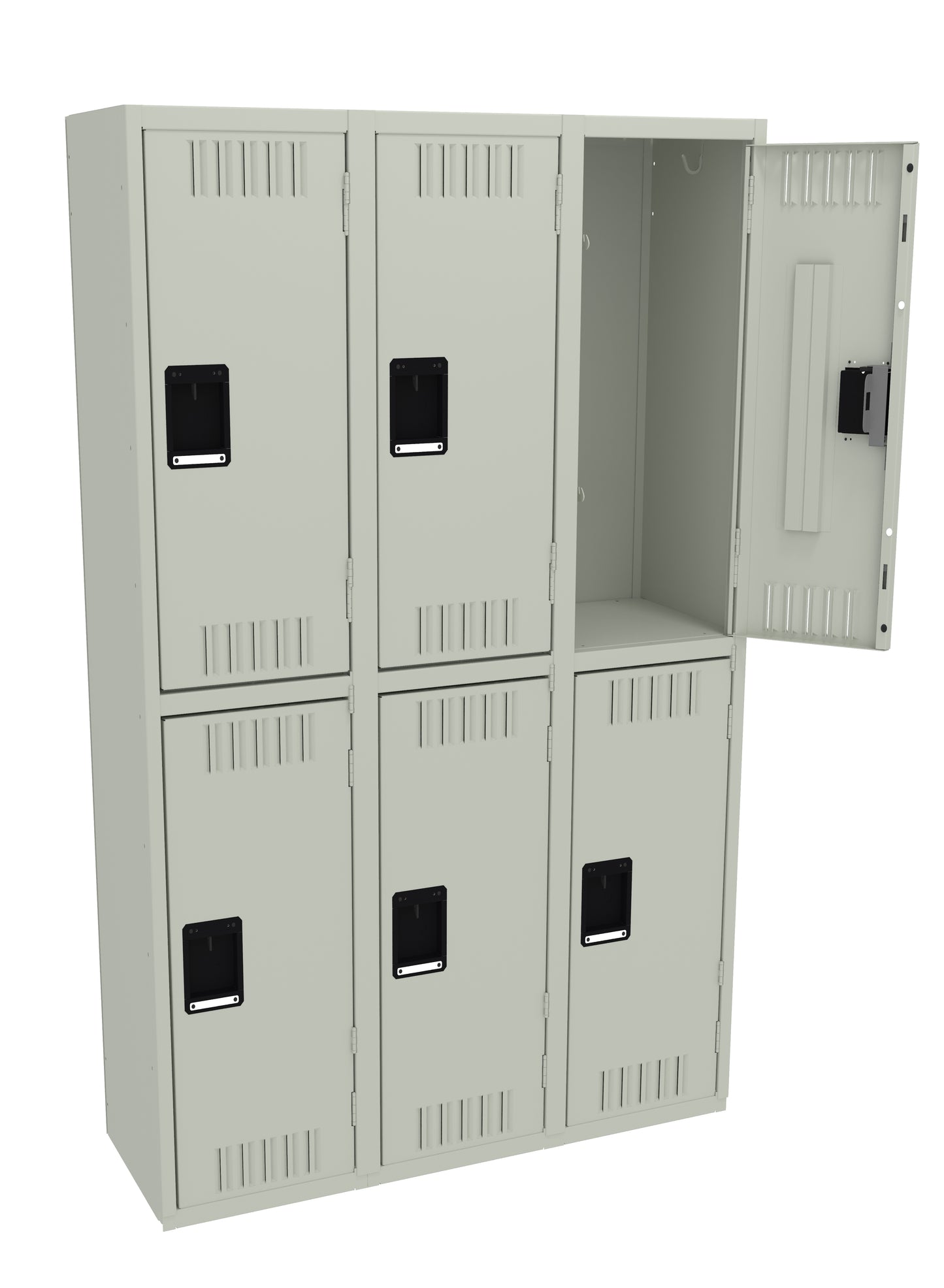 Tennsco DTK-151536-C Double Tier Locker - Three Wide, No Legs (Unassembled)