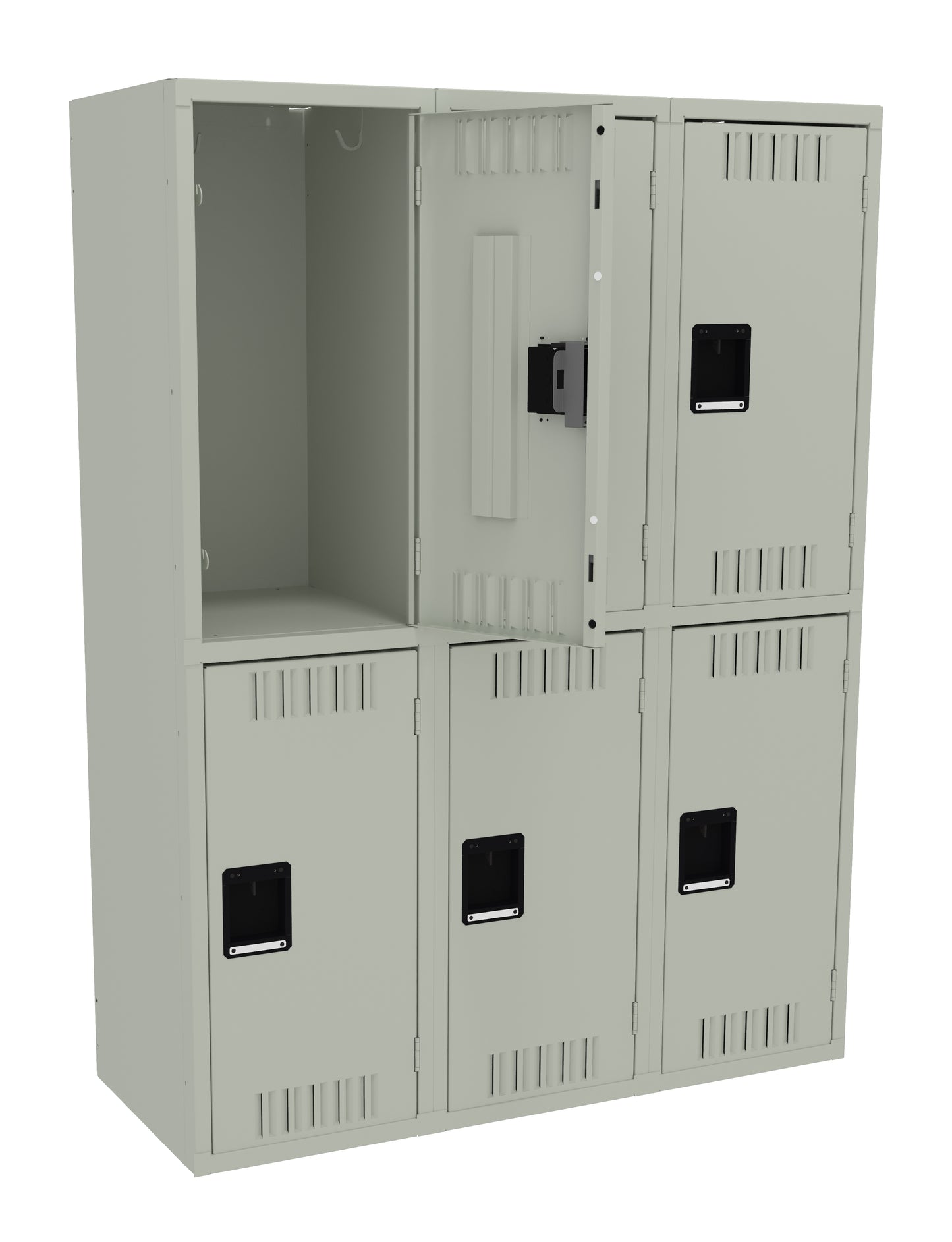 Tennsco DTK-151830-C Double Tier Locker - Three Wide, No Legs (Unassembled)