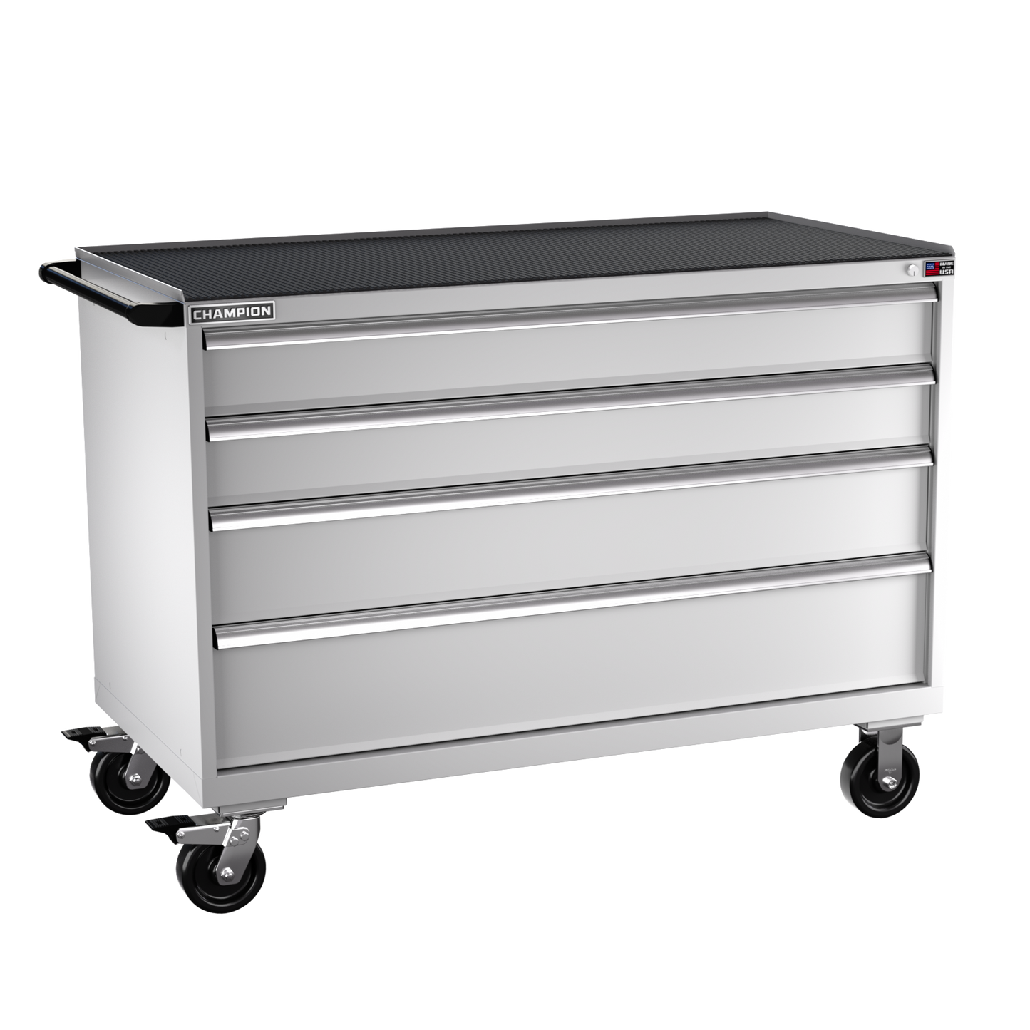 Champion Tool Storage DW1500-0401ILC-MB8-RT-LG 4-Drawer Standard Depth Mobile Modular Cabinet DW0401ILC | 56-1/2"W x 42-1/4"H x 28-1/2"D, Light Gray