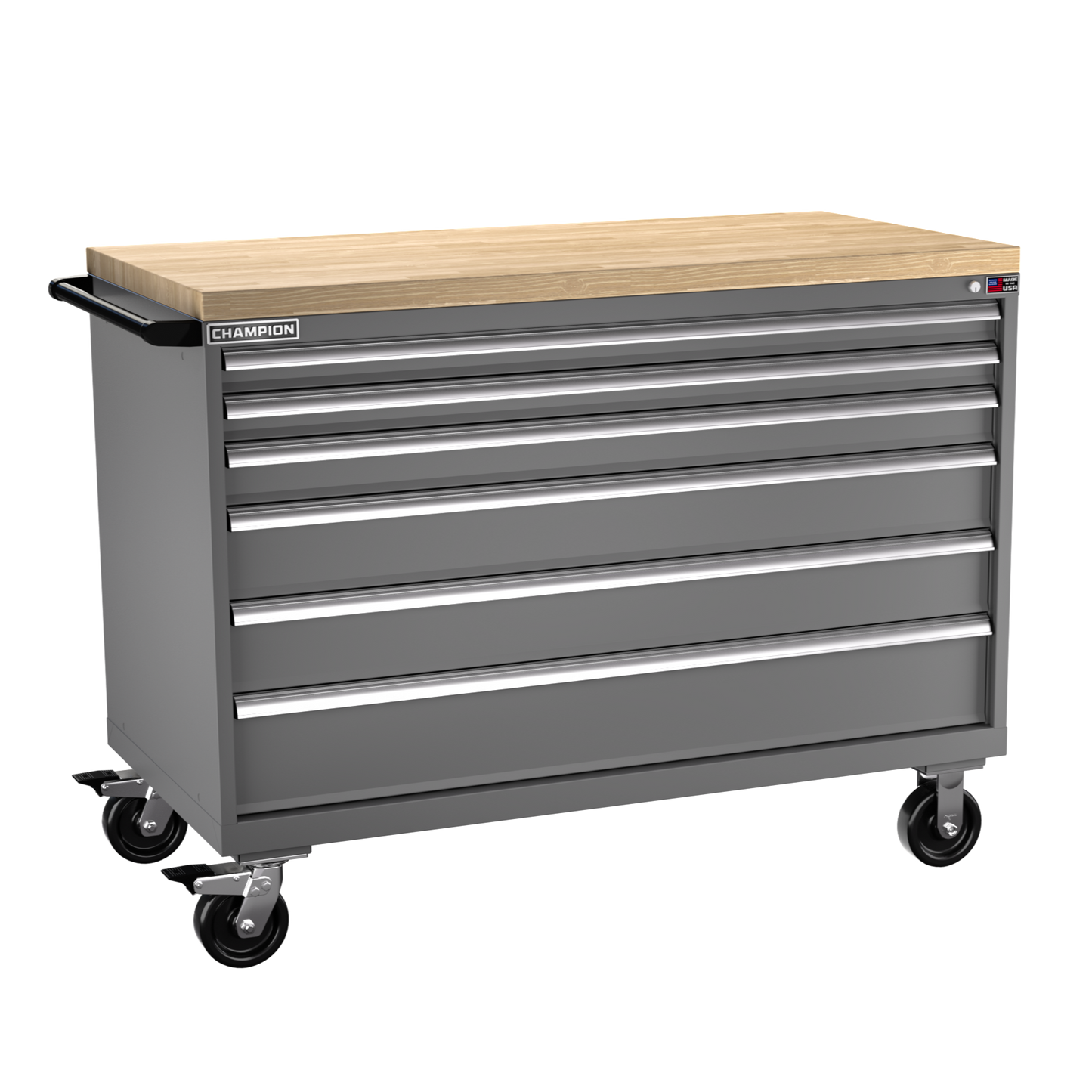 Champion Tool Storage DW1500-0601IL-MB8-BBT-DG 6-Drawer Standard Depth Mobile Modular Cabinet DW0601IL | 56-1/2"W x 43-1/4"H x 28-1/2"D, Dark Gray