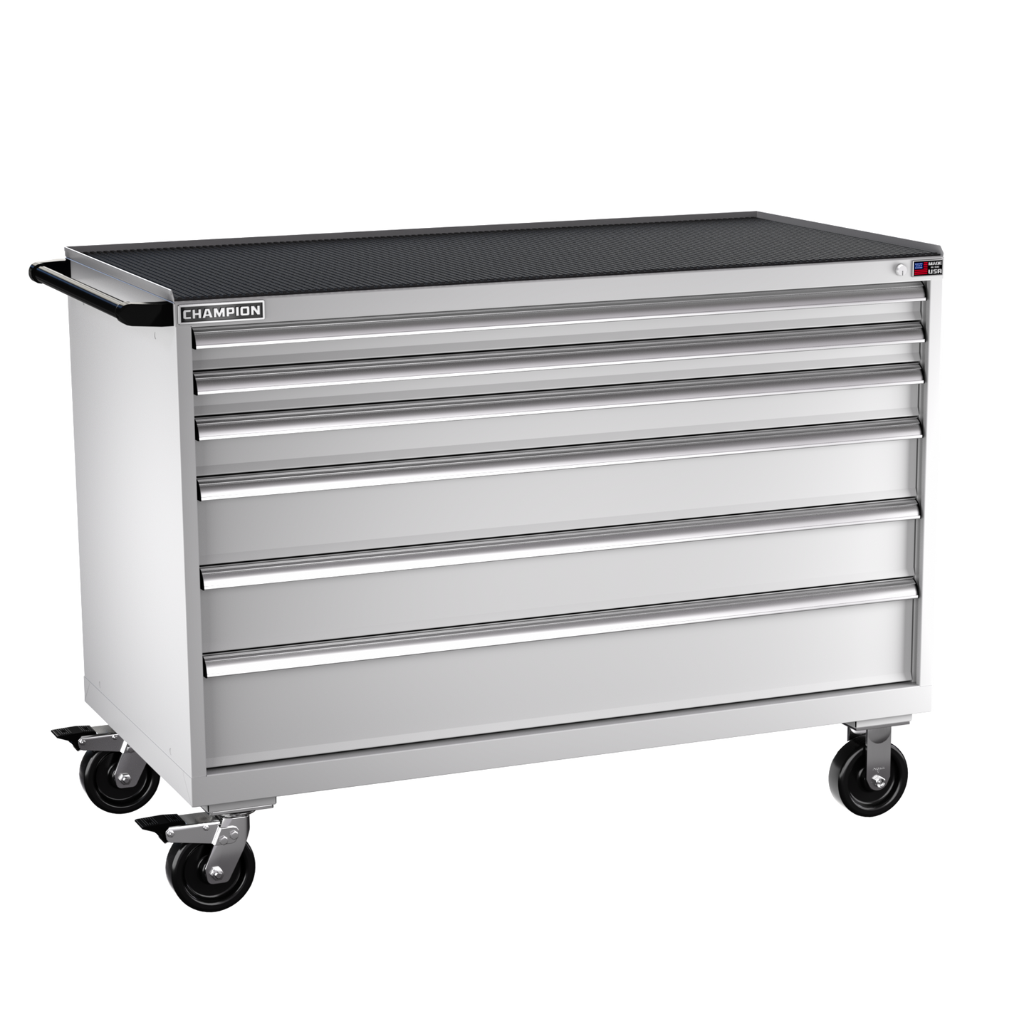 Champion Tool Storage DW1500-0601ILC-MB8-RT-LG 6-Drawer Standard Depth Mobile Modular Cabinet DW0601ILC | 56-1/2"W x 42-1/4"H x 28-1/2"D, Light Gray