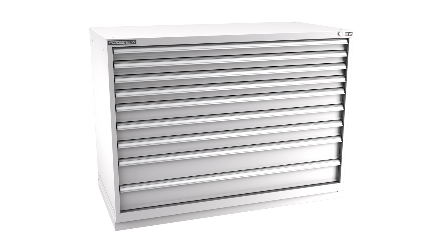 Champion Tool Storage DW1800-0901-ILC-FTB-LG 9-Drawer Standard Depth Modular Cabinet DW0901 | 56-1/2"W x 41-3/4"H x 28-1/2"D, Light Gray