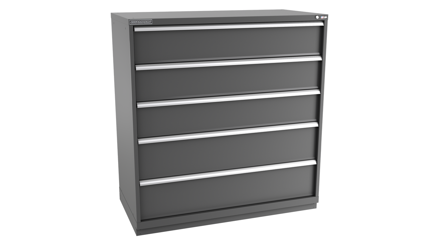 Champion Tool Storage DW2700-0501-ILC-FTB-DG 5-Drawer Standard Depth Modular Cabinet DW0501 | 56-1/2"W x 59-1/2"H x 28-1/2"D, Dark Gray