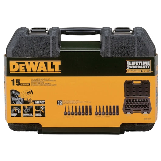 Dewalt DWMT19233 15 Piece 1/2 In Drive Combination Impact Hex Bit Socket Set