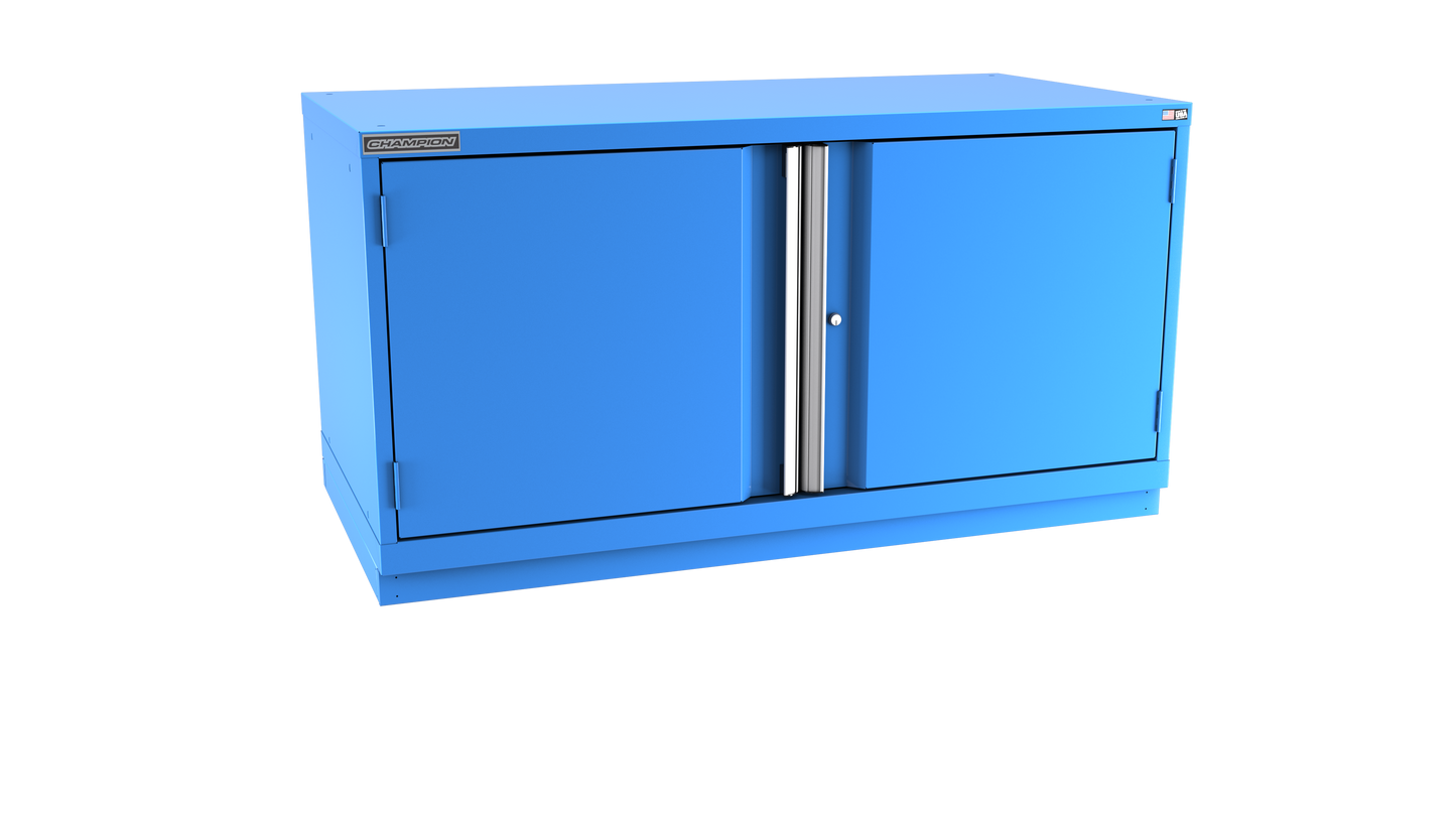 Champion Tool Storage DWS1200-2FDIL-FTB-BB 2-Door Shallow Depth Modular Cabinet DWS1200 | 56-1/2"W x 29-7/8"H x 22-1/2"D, Bright Blue