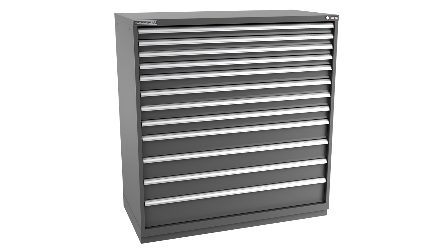 Champion Tool Storage DWS2700-1201-ILC-FTB-DG 12-Drawer Shallow Depth Modular Cabinet DWS1201 | 56-1/2"W x 59-1/2"H x 22-1/2"D, Dark Gray