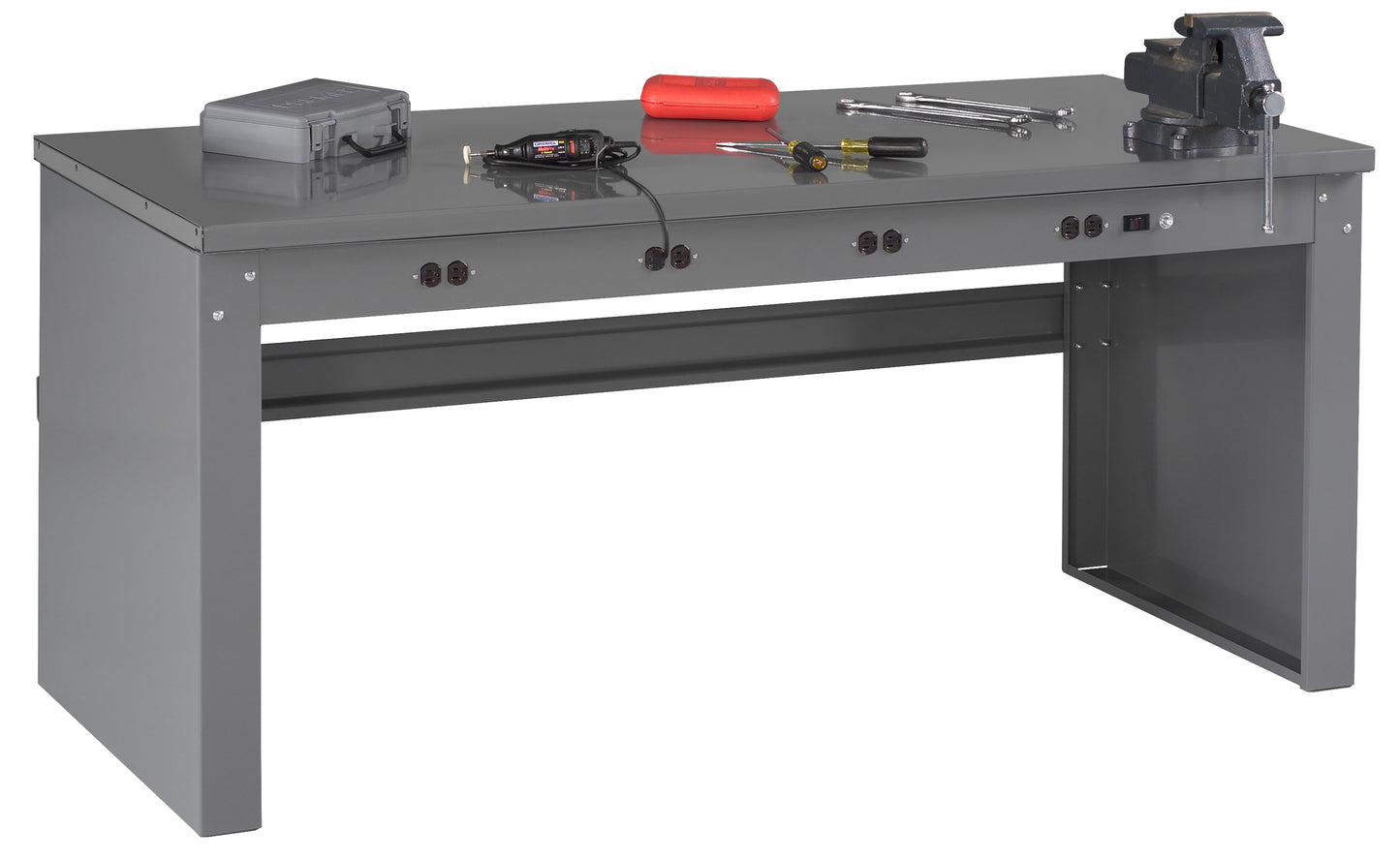 Tennsco EB-1-3072S Electronic Workbench With Steel Top And Panel Legs