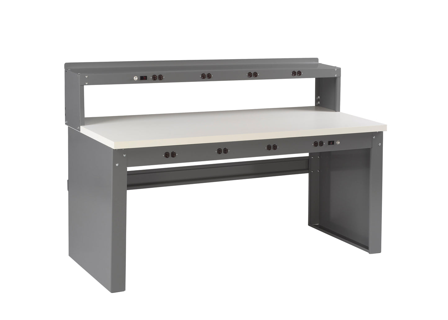 Tennsco EB-2-3072P Electronic Workbench With Plastic Top, Riser And Panel Legs