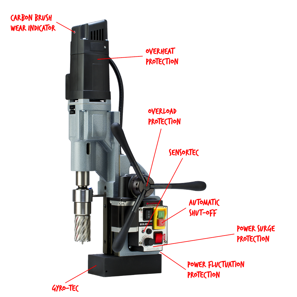 Euroboor ECO.55S+/TA Magnetic Drilling Machine, 2 3/16", 110 V, Us.