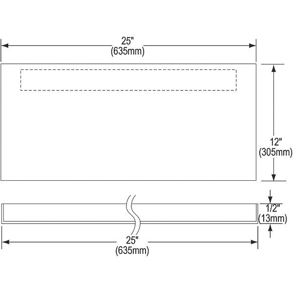 Elkay EFSBP25 Stainless Steel 25" x 12" x 1/2" Service Sink Panel