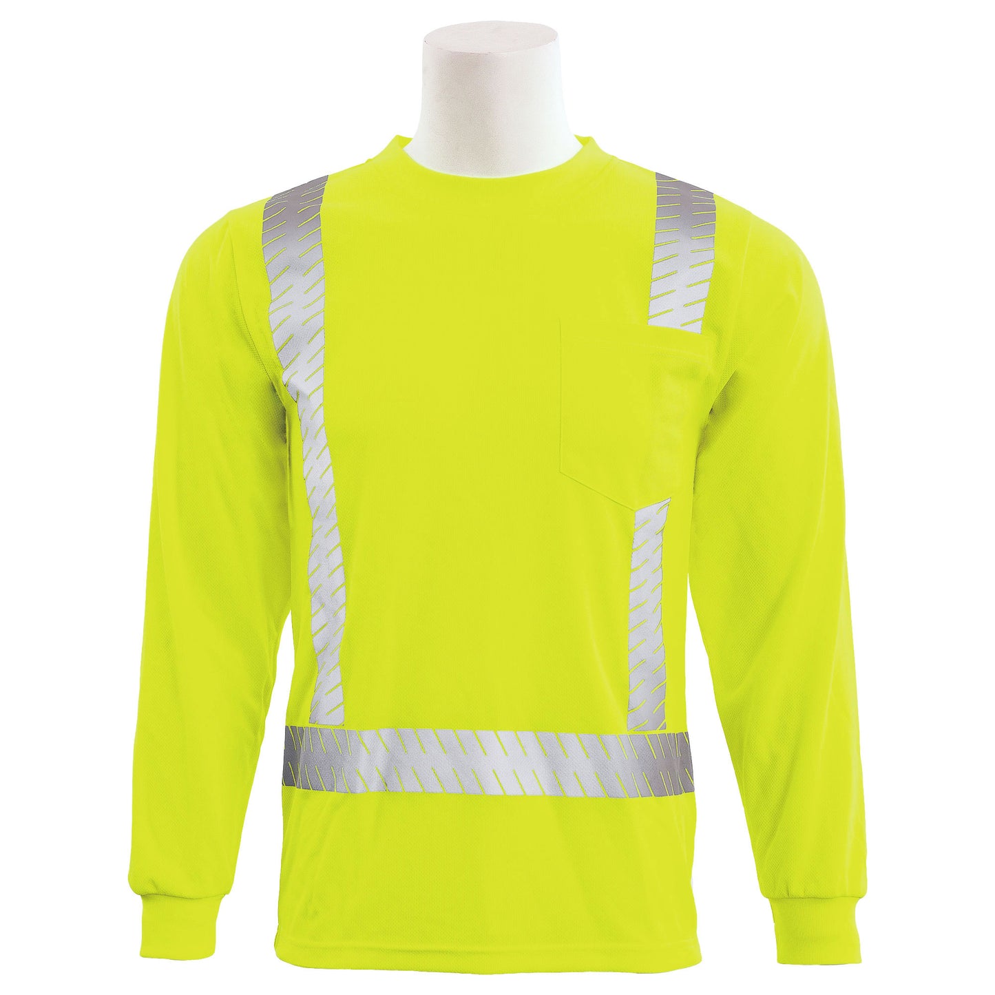 Delta Plus WEL62269HL2X 9007SEG Type R, Class 2 Birdseye Mesh Long Sleeve T-Shirt with Segmented Tape, Hi Viz Lime, 2X
