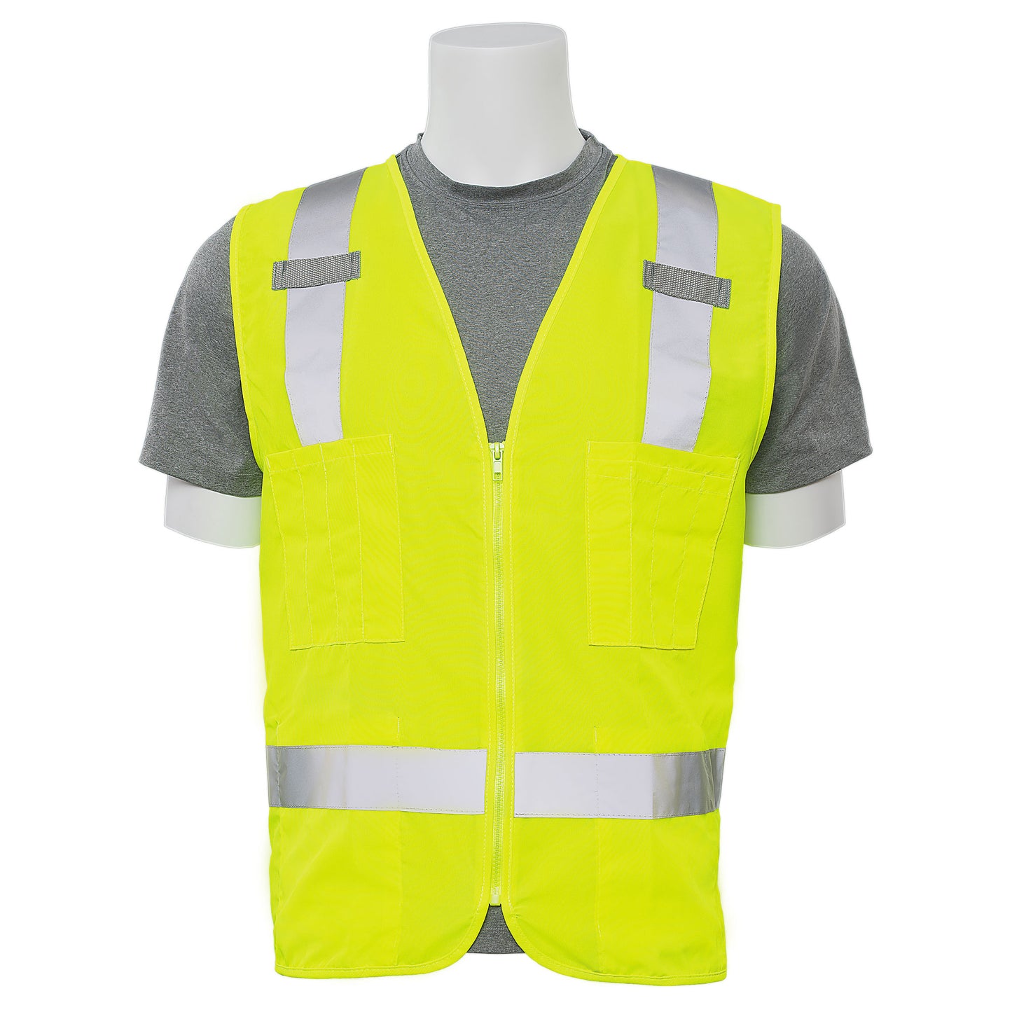 Delta Plus WEL61203HL2X S414 CL 2 Surveyors Vest, 2X, Hi Viz Lime