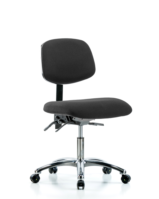 Blue Ridge Ergonomics ESD-FDHCH-CR-T1-A0-EC-ESDBLK Fabric ESD Chair - Desk Height with Seat Tilt & ESD Casters in ESD Black Fabric