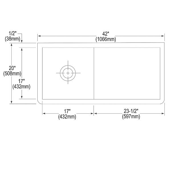 Elkay ESS4220R Stainless Steel 42" x 20" x 6 Wall Hung Service Sink