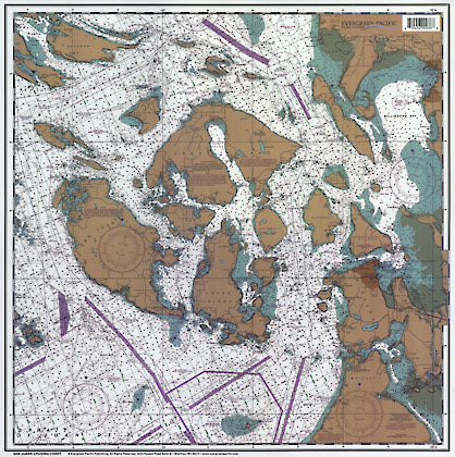 Paradise Clay EVE055 San Juan Islands Cruising Chart - Laminated Card