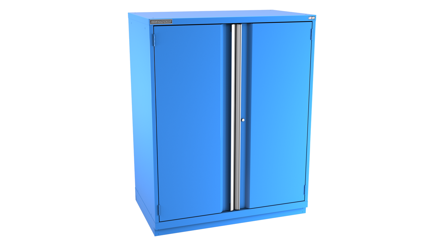 Champion Tool Storage EW2700-2FDIL-FTB-BB 2-Door Standard Depth Modular Cabinet EW2700 | 47"W x 59-1/2"H x 28-1/2"D, Bright Blue