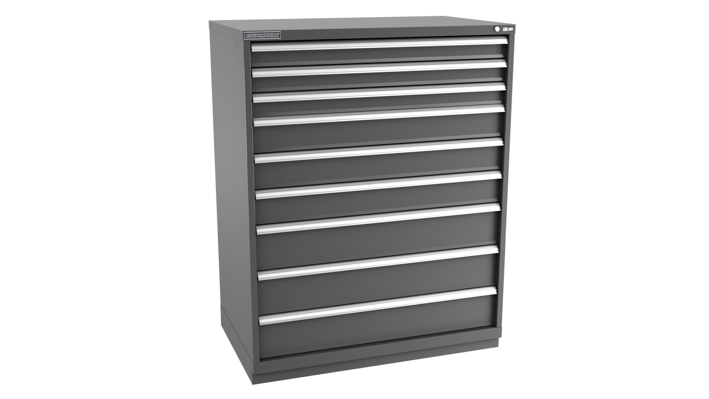 Champion Tool Storage EWS2700-0901-ILC-FTB-DG 9-Drawer Shallow Depth Modular Cabinet EWS0901 | 47"W x 59-1/2"H x 22-1/2"D, Dark Gray
