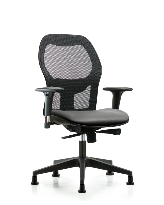 Blue Ridge Ergonomics EXE-VMDHCH-RG-H0-A1-RG-8840 Executive Windova Mesh Back Chair with Standard Adjustable Arms, Sterling Supernova™ Seat, & Stationary Glides
