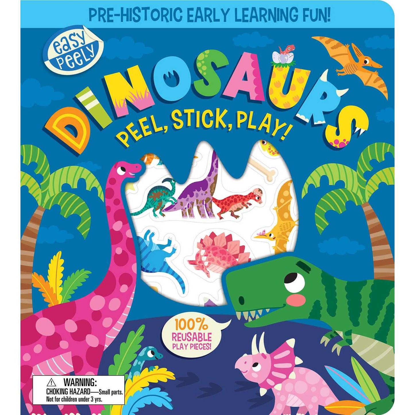Paradise Clay IPS347 Easy Peely Dinosaurs - Peel, Stick, Play! - Board Book