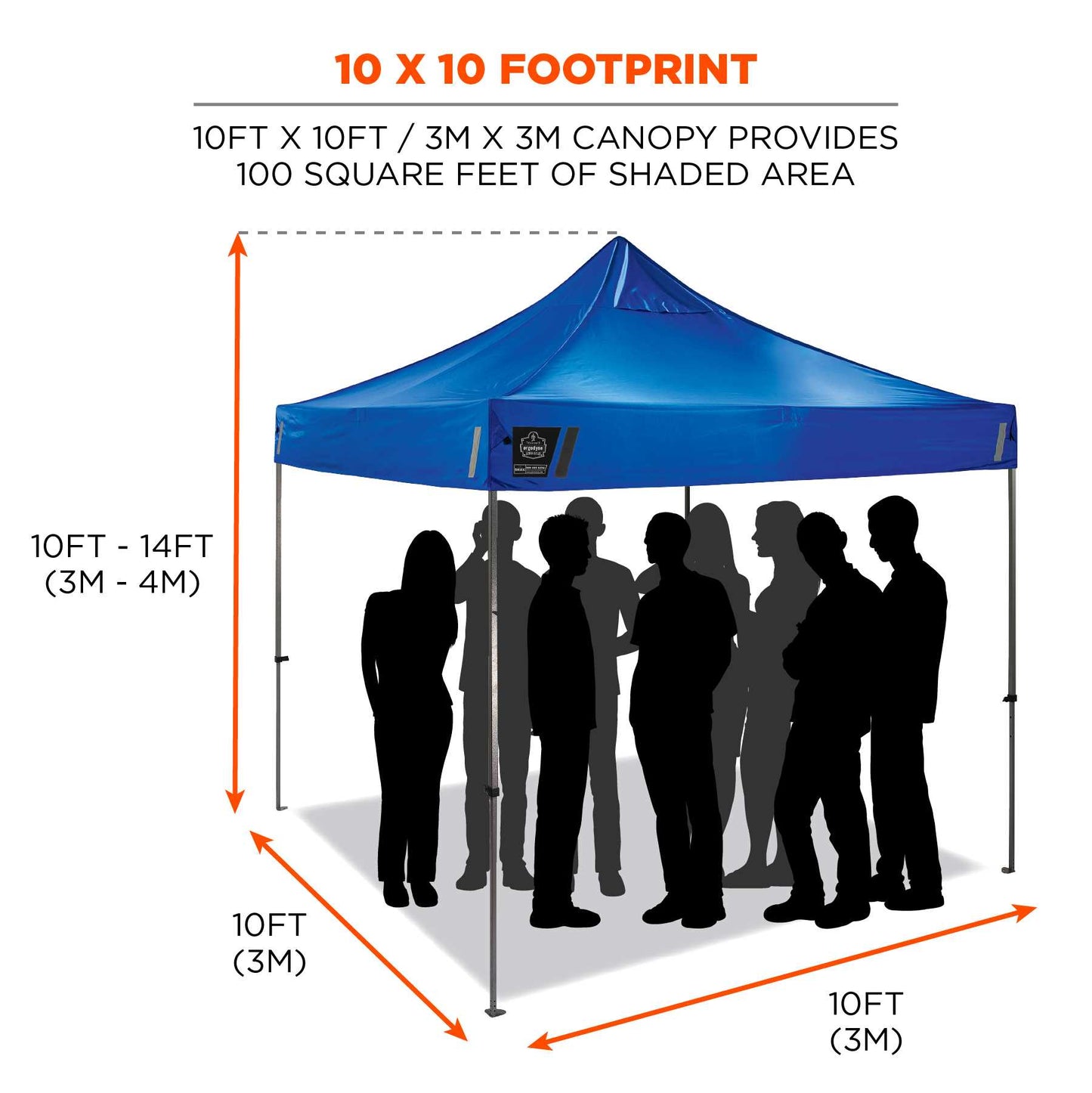 Ergodyne 12977 SHAX 6053 Enclosed Pop-Up Tent Kit - Includes 1 Tent and 4 Sidewalls - 10ft x 10ft (Blue)