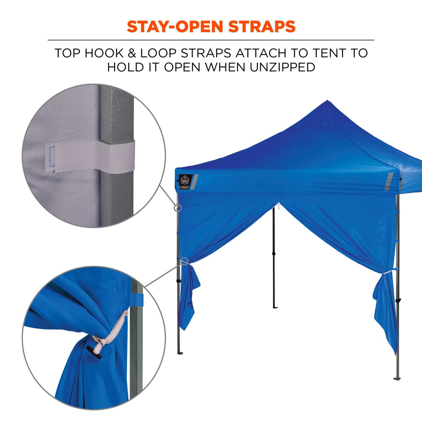 Ergodyne 12979 SHAX 6096 Pop-Up Tent Sidewall with Zipper - 10ft x 10ft (Blue)