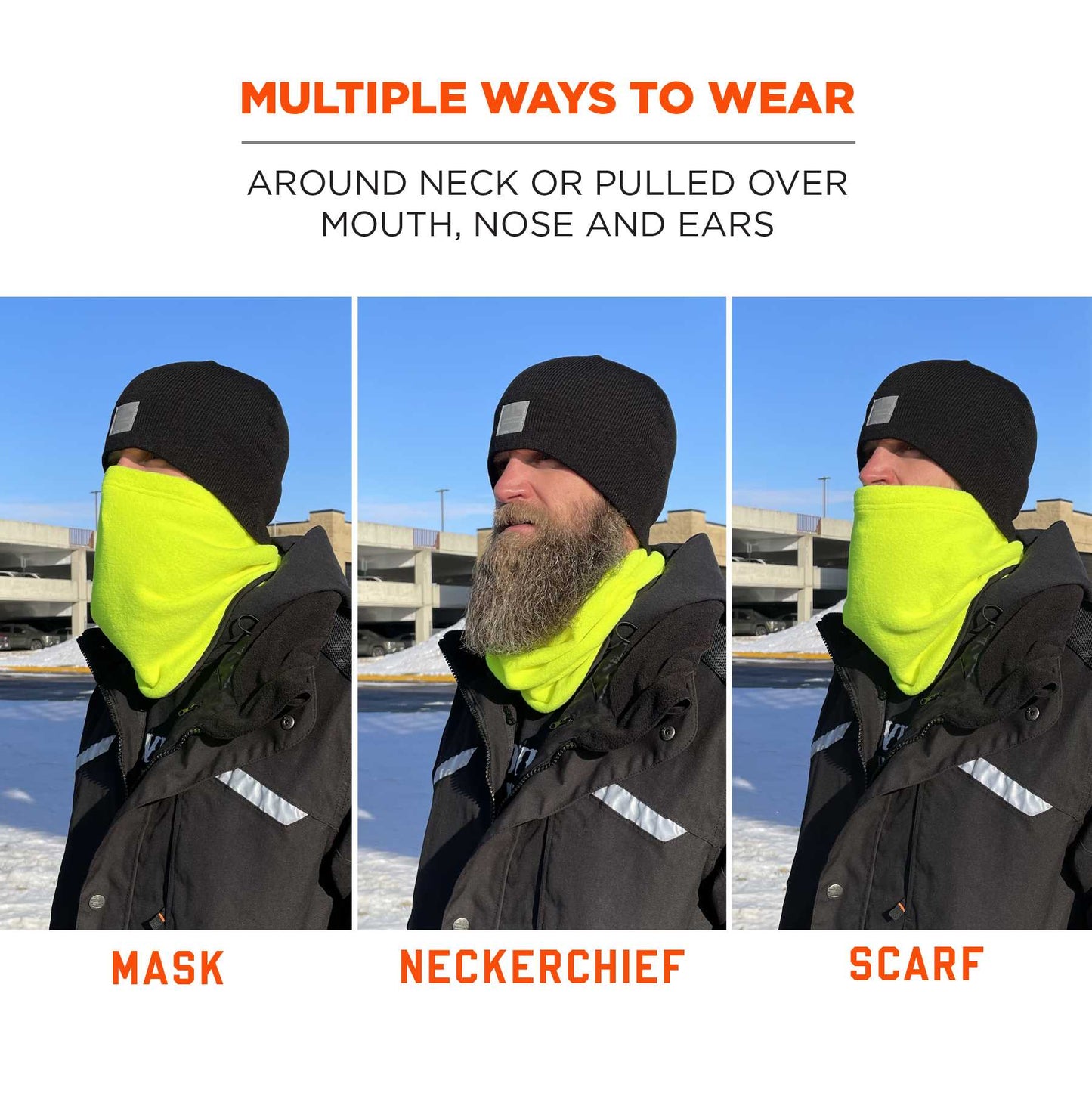 Ergodyne 16961 N-Ferno 6960 Fleece Neck Gaiter (Hi-Vis Lime)