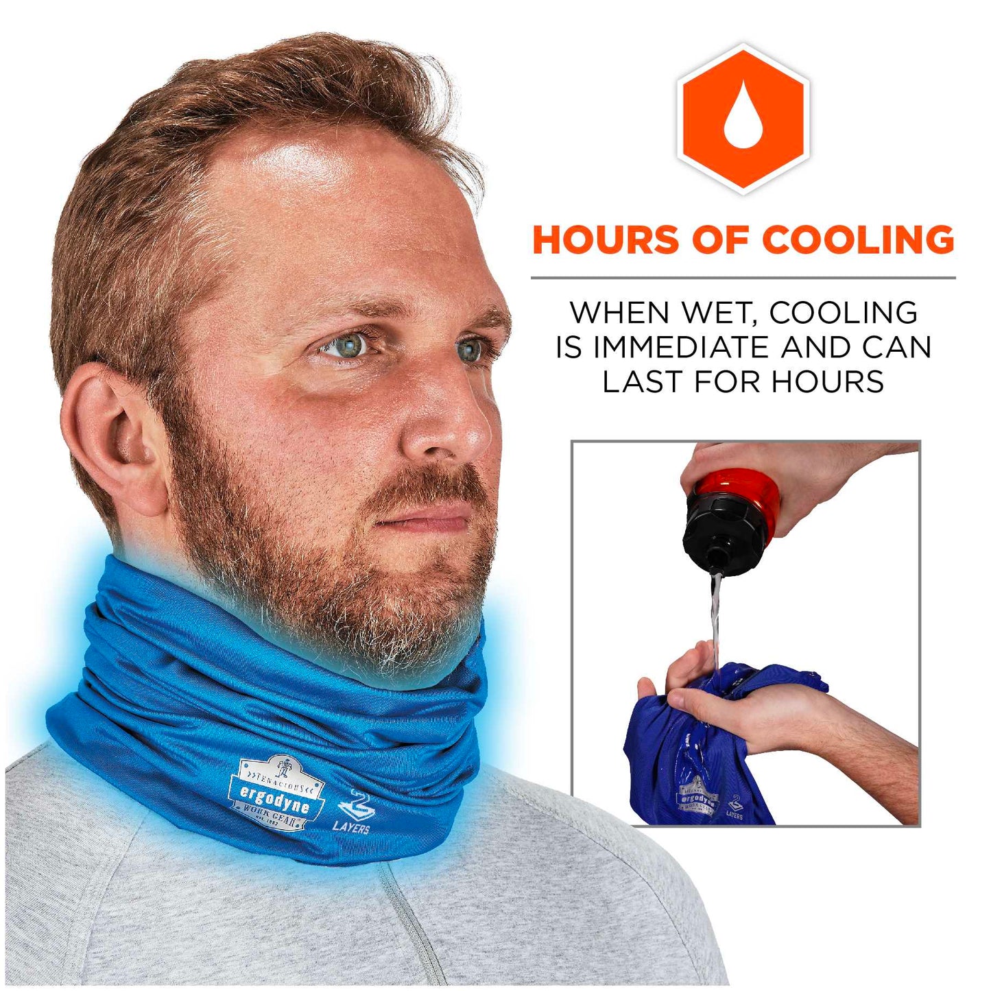 Ergodyne 42148 Chill-Its 6489 2-Layer Cooling Multi-Band - Performance Knit S/M (Blue)