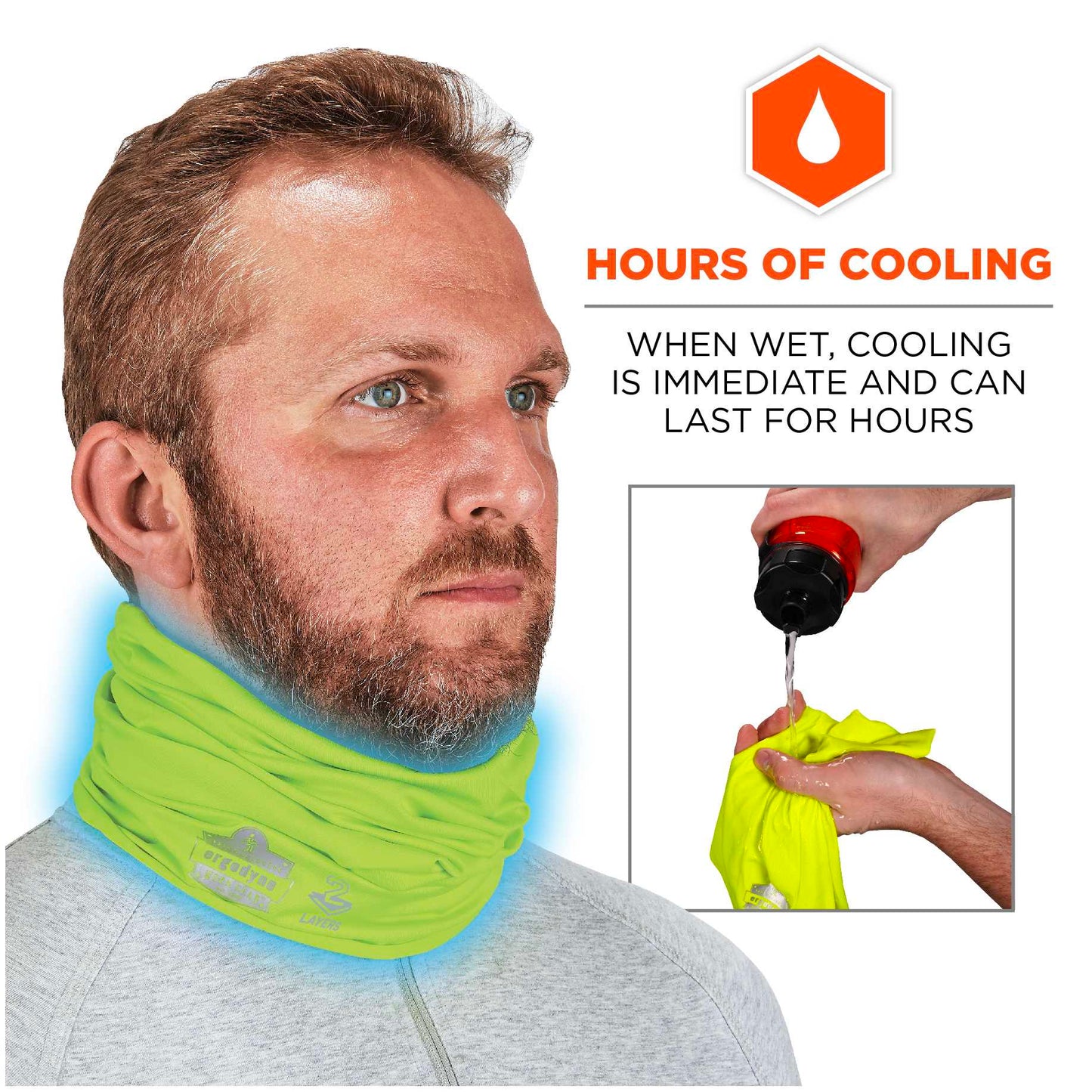 Ergodyne 42151 Chill-Its 6489 2-Layer Cooling Multi-Band - Performance Knit 2XL/3XL (Hi-Vis Lime)