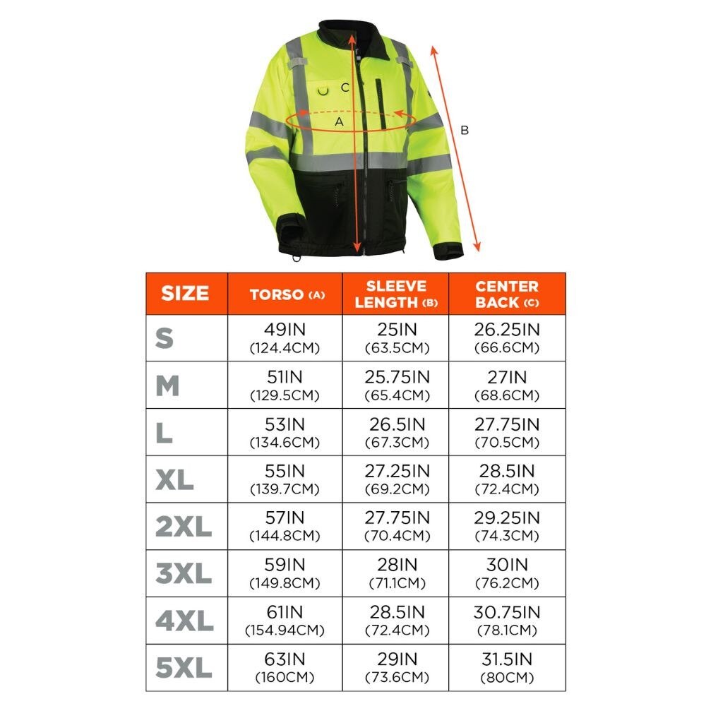 Ergodyne 23435 GloWear 8351 Hi-Vis Windbreaker Water-Resistant Jacket - Type R, Class 3