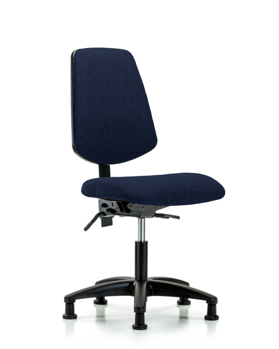 Blue Ridge Ergonomics FDHCH-MB-RG-T1-A0-RG-F45 Rutledge Fabric Chair - Desk Height with Medium Back, Seat Tilt, & Stationary Glides in Navy Fabric