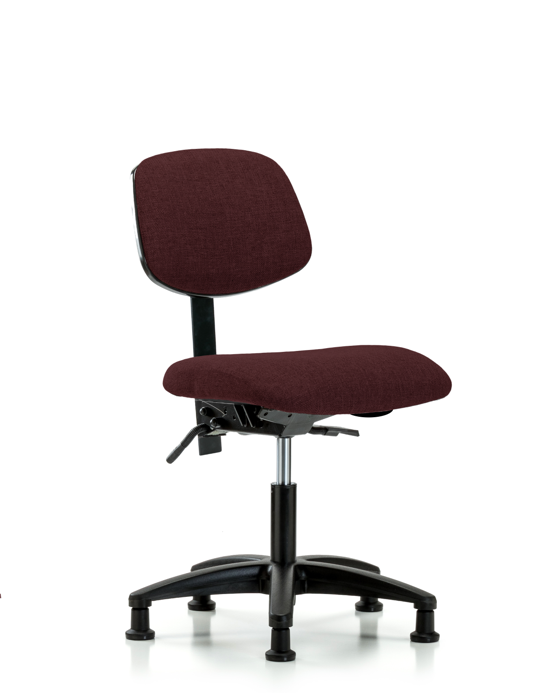 Blue Ridge Ergonomics FDHCH-RG-T1-A0-RG-F41 Rutledge Fabric Chair - Desk Height with Seat Tilt & Stationary Glides in Burgundy Fabric