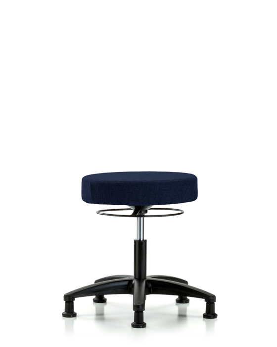 Blue Ridge Ergonomics FDHSO-RG-RG-F45 Rutledge Fabric Stool without Back - Desk Height with Stationary Glides in Navy Fabric