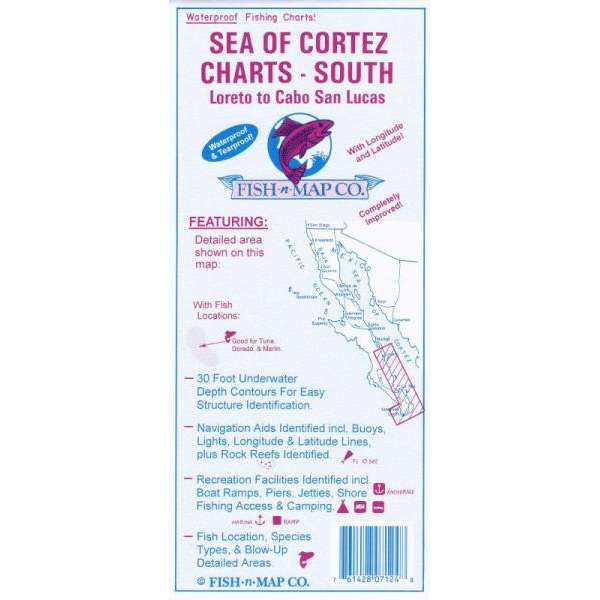 Paradise Clay FMC008 Fish-n-Map: Sea of Cortez South, Loreto through Cabo San Lucas