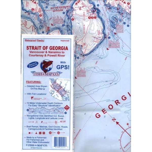 Paradise Clay FMC010 Fish-n-Map: Strait of Georgia, Vancouver & Nanaimo to Courtenay & Powell River