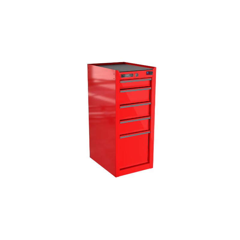 Champion Tool Storage FMP1505SL-RD 5-Drawer Standard Depth 15" FMPRO Side Locker | 15"W x 35"H x 20"D, Gloss Red