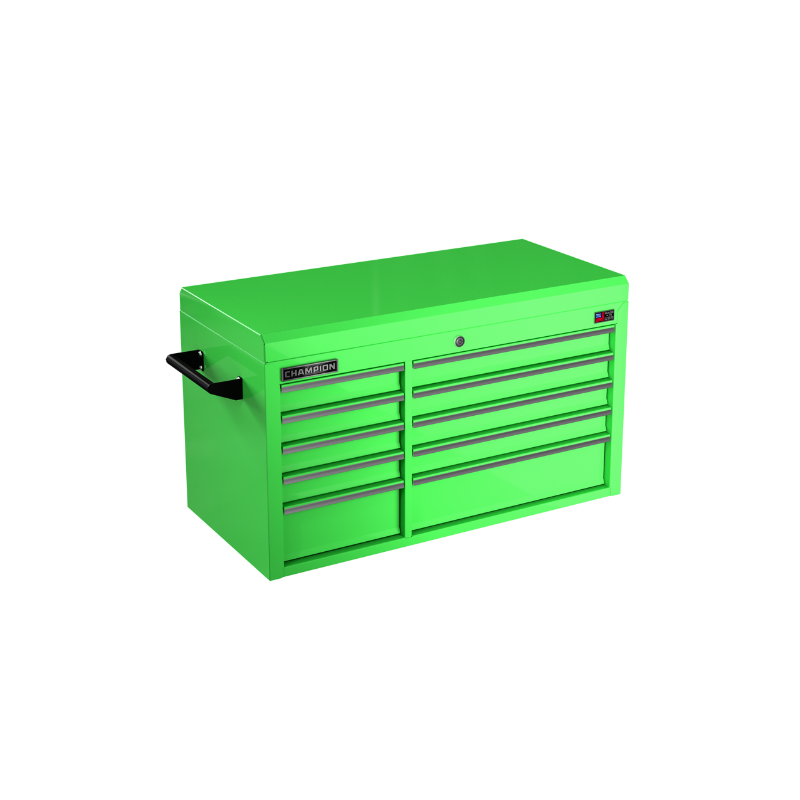 Champion Tool Storage FMP4110TC-EG 10-Drawer Standard Depth 41" FMPRO Top Chest | 41"W x 23"H x 20"D, Electric Green