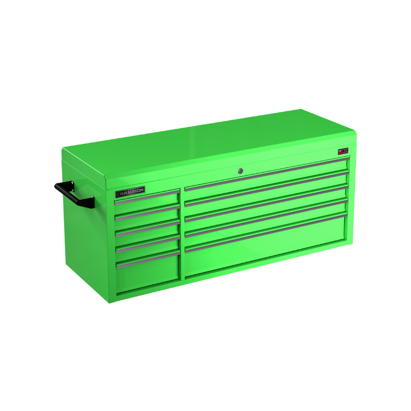 Champion Tool Storage FMP5410TC-EG 10-Drawer Standard Depth 54" FMPRO Top Chest | 54"W x 23"H x 20"D, Electric Green