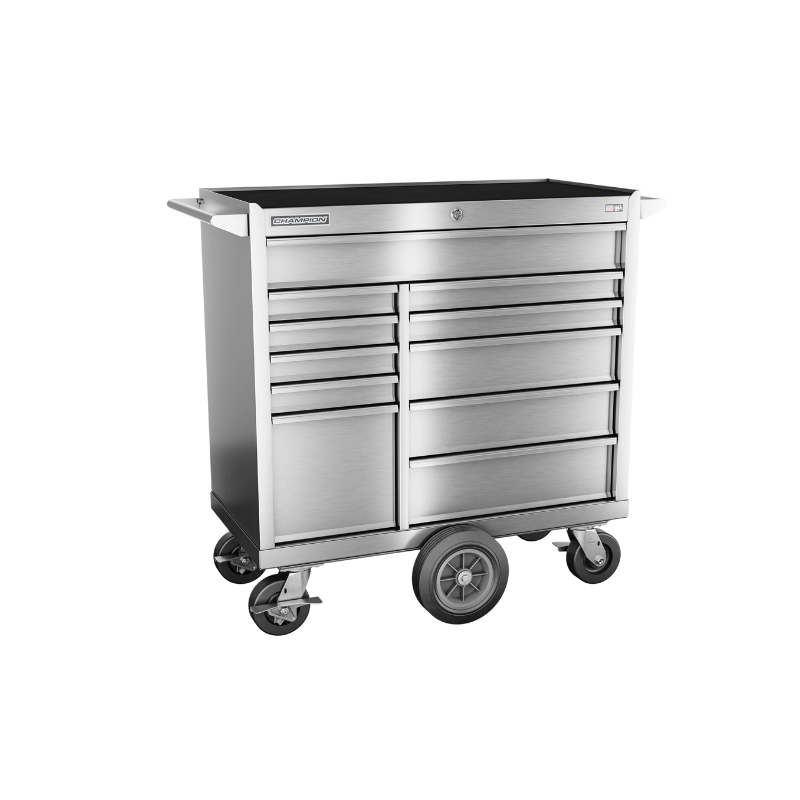 Champion Tool Storage FMPS4111MC 11-Drawer Standard Depth 41" FMPRO SST Maintenance Cart | 41"W x 45"H x 20"D, Stainless