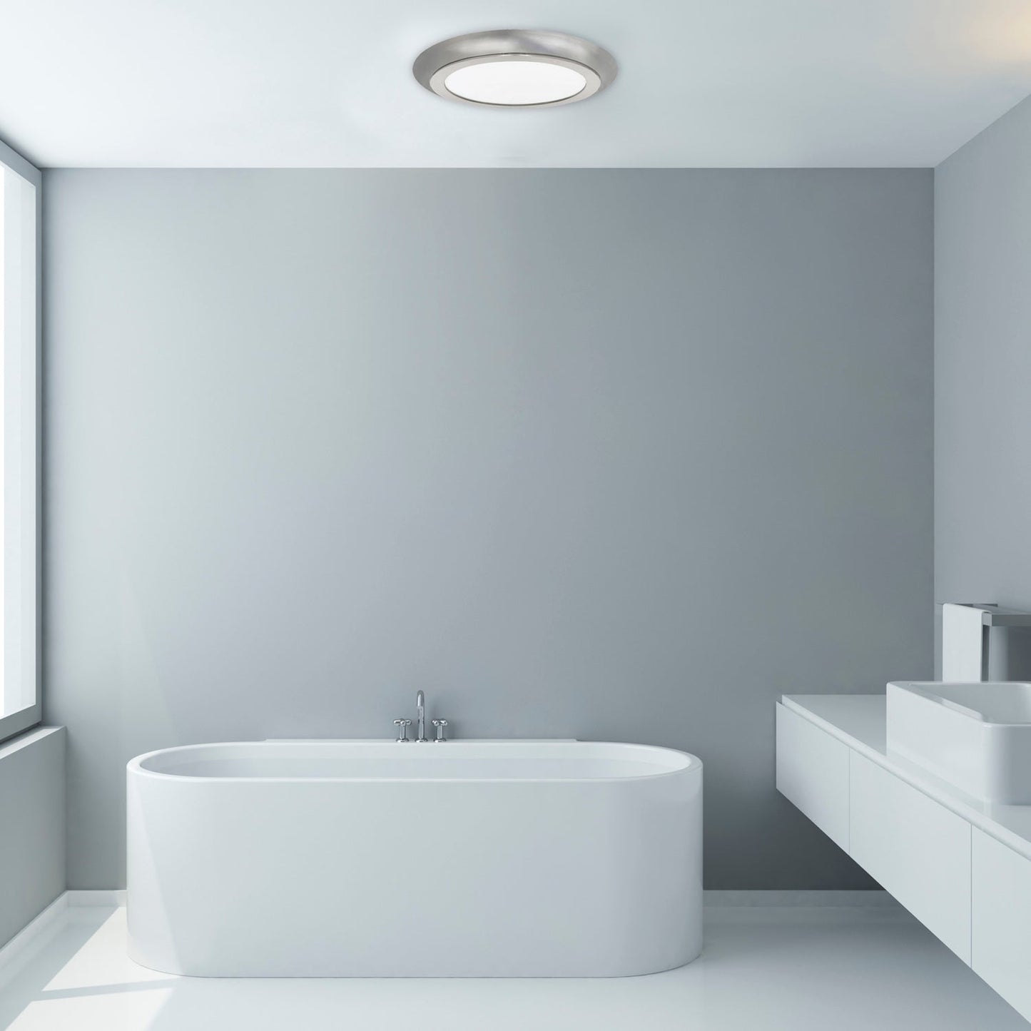 Feit Electric FP15D/4WY/NK 15 in. Round 3-in-1 Selectable White Nickel LED Ceiling Fixture