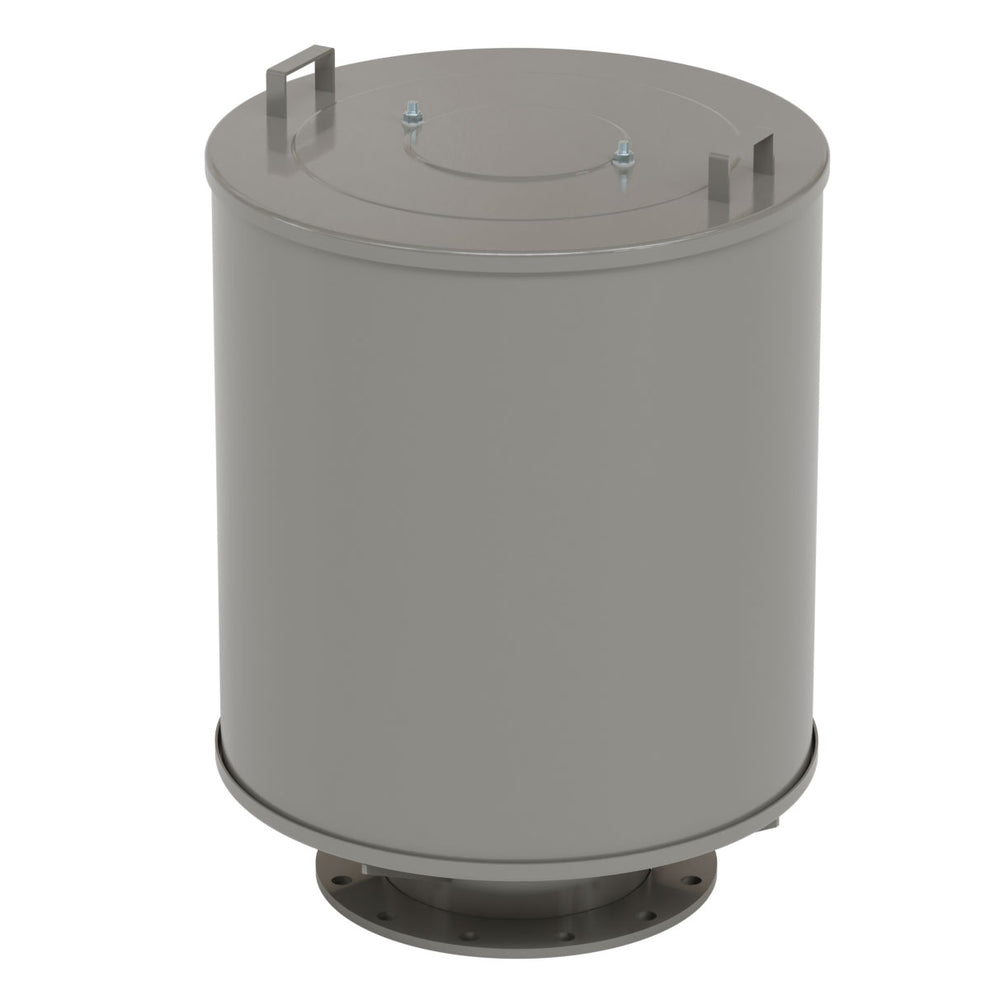 Solberg FS-384P-2-1200F Dual Inlet Filter Silencer with Weatherhood, Dual 12" ANSI Flange Connections, Paper Filter Elements, 5200 SCFM, 2 Micron