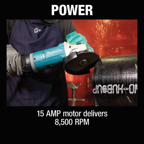 Makita GA7080 7" Angle Grinder, with Rotatable Handle, and Lock‘On Switch