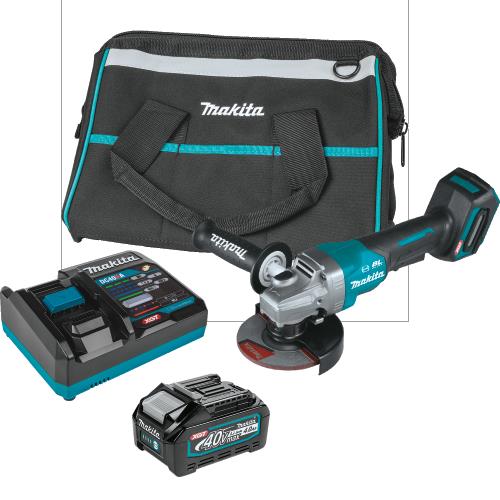 Makita GAG03M1 40V max XGT® Brushless Cordless 4‘1/2 / 5" Paddle Switch Angle Grinder Kit, with Electric Brake (4.0Ah)